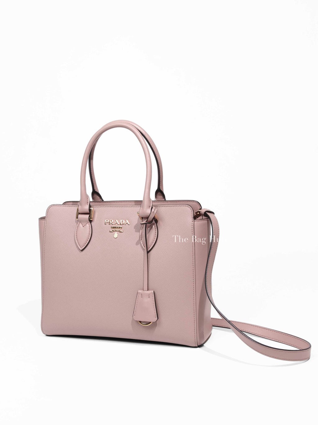 Prada Cipria Saffiano Soft Calfskin Zippered Tote Bag