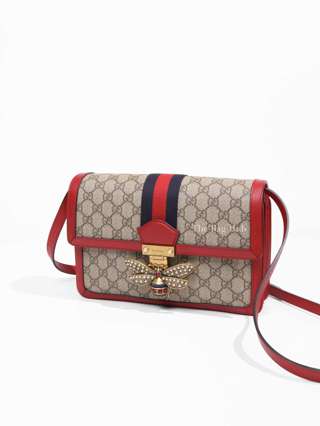 Gucci Red GG Supreme Monogram Medium Queen Margaret Shoulder Bag