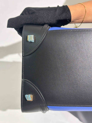 Celine Blue Multicolor Elephant Calfskin Mini Luggage Bag