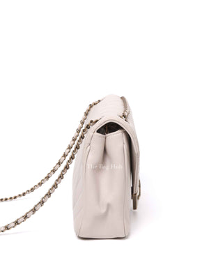 Chanel Neutral Chevron Lambskin Leather Small Pyramid CC Flap Bag