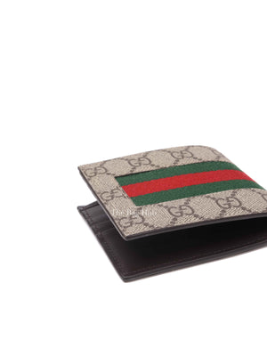 Gucci Beige GG Supreme Canvas Web Men's Bifold Wallet