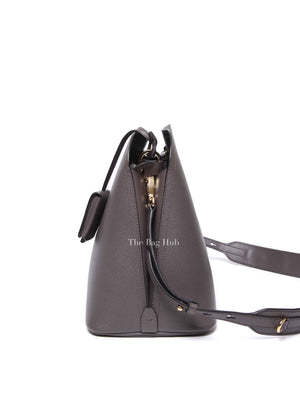 Prada Fumo/Nero Saffiano Matinee Shoulder Bag 1BA249