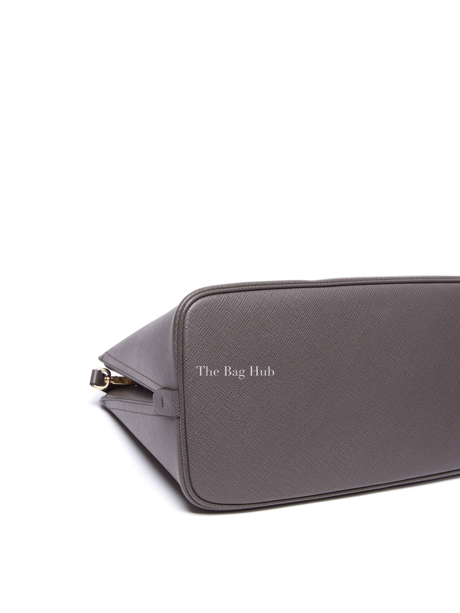 Prada Fumo/Nero Saffiano Matinee Shoulder Bag 1BA249