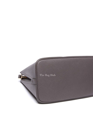 Prada Fumo/Nero Saffiano Matinee Shoulder Bag 1BA249