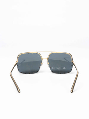 Louis Vuitton Silver/Goldtone Metal Frame The Party Square Sunglasses Z2372E