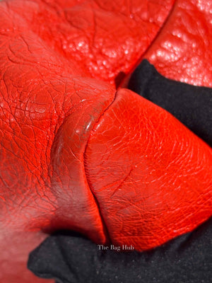 Balenciaga Red Orange Lambskin Leather Giant 12 Motorcycle Town Bag GHW