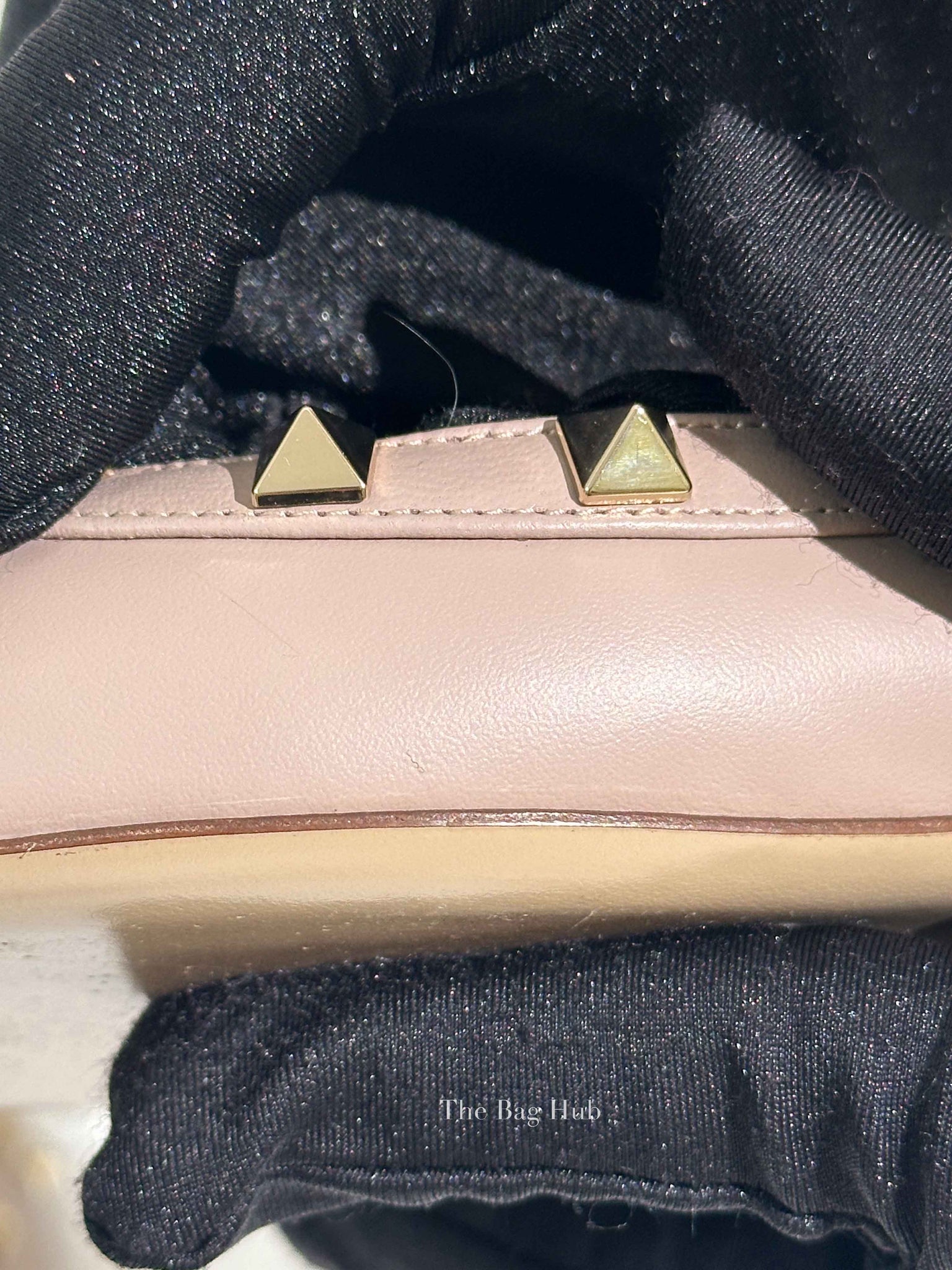 Valentino Garavani Poudre Leather Rockstud Slingback Flats Size 36