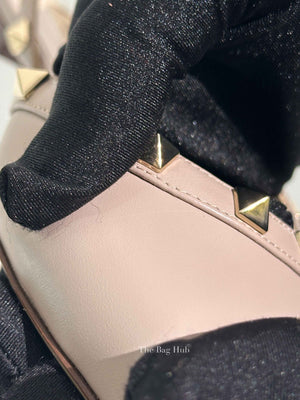 Valentino Garavani Poudre Leather Rockstud Slingback Flats Size 36
