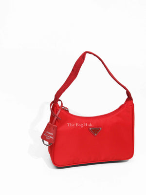 Prada Rosso Tessuto Nylon Mini Re-Edition 2000 Shoulder Bag