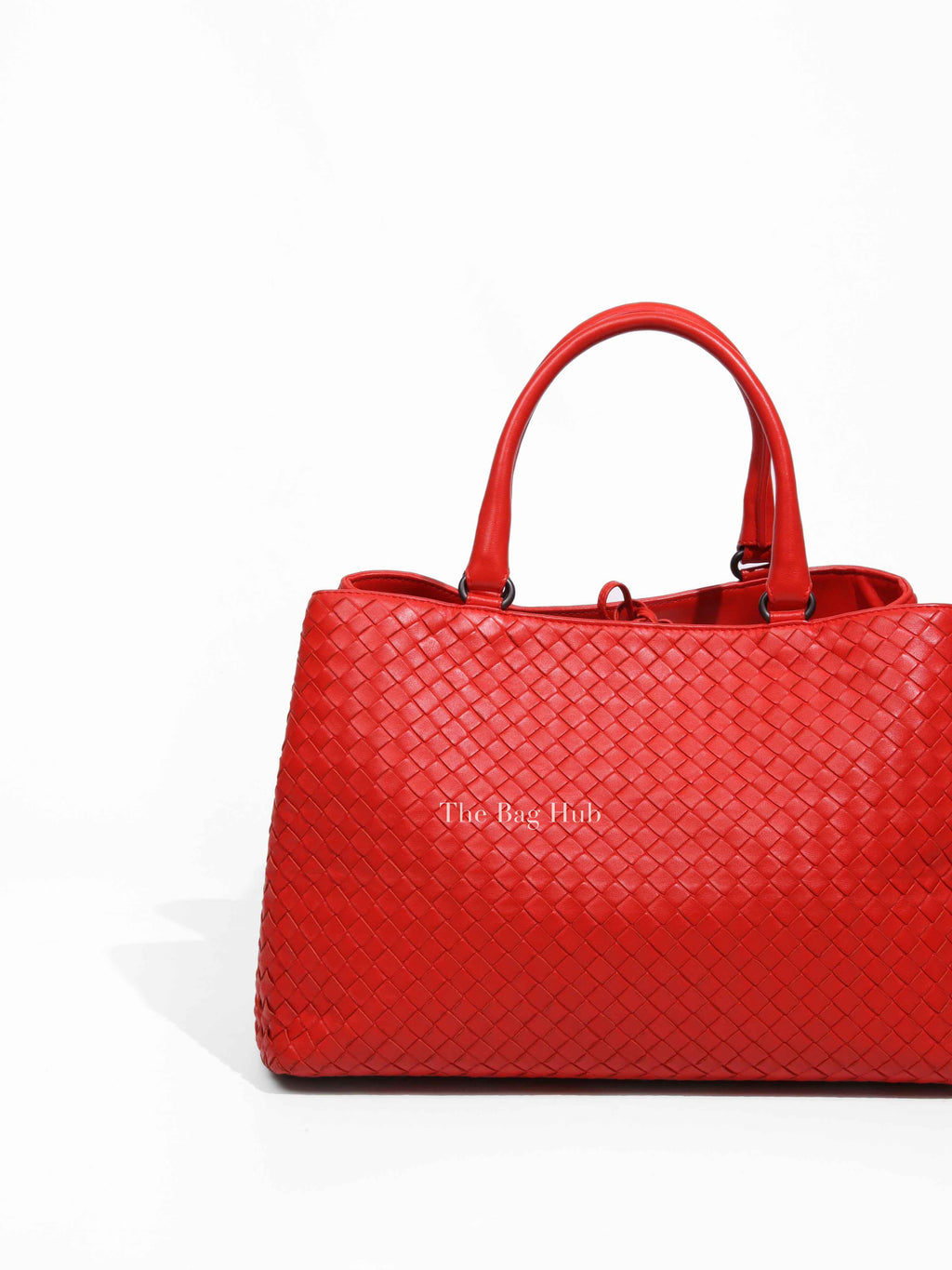 Bottega Veneta Red Intrecciato Leather Tote Bag