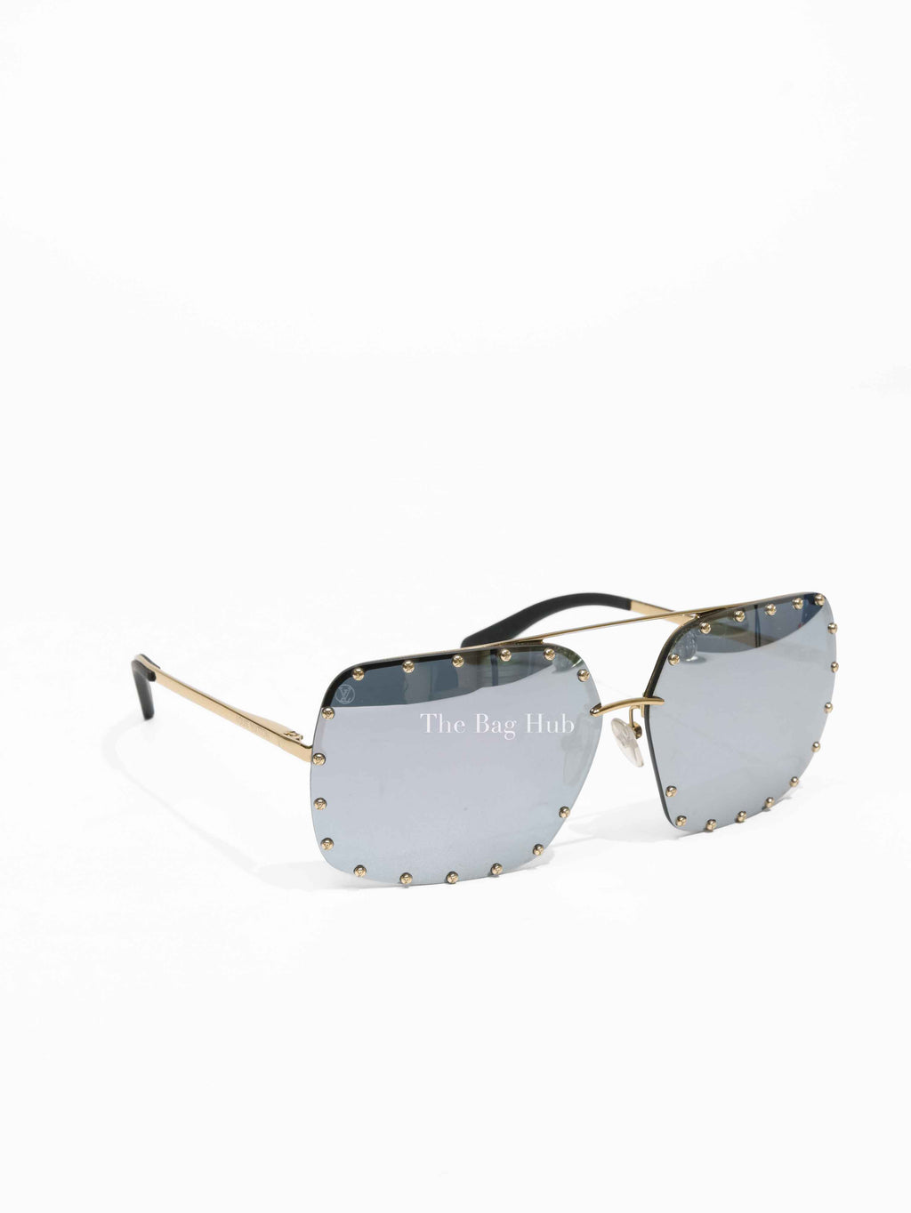 Louis Vuitton Silver/Goldtone Metal Frame The Party Square Sunglasses Z2372E