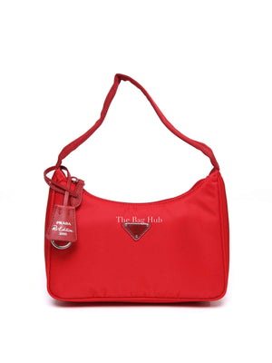 Prada Rosso Tessuto Nylon Mini Re-Edition 2000 Shoulder Bag