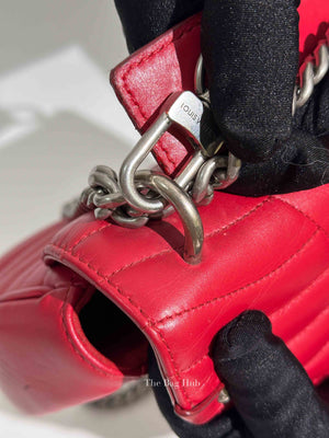 Louis Vuitton Red Quilted Leather New Wave Chain MM Bag