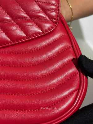 Louis Vuitton Red Quilted Leather New Wave Chain MM Bag