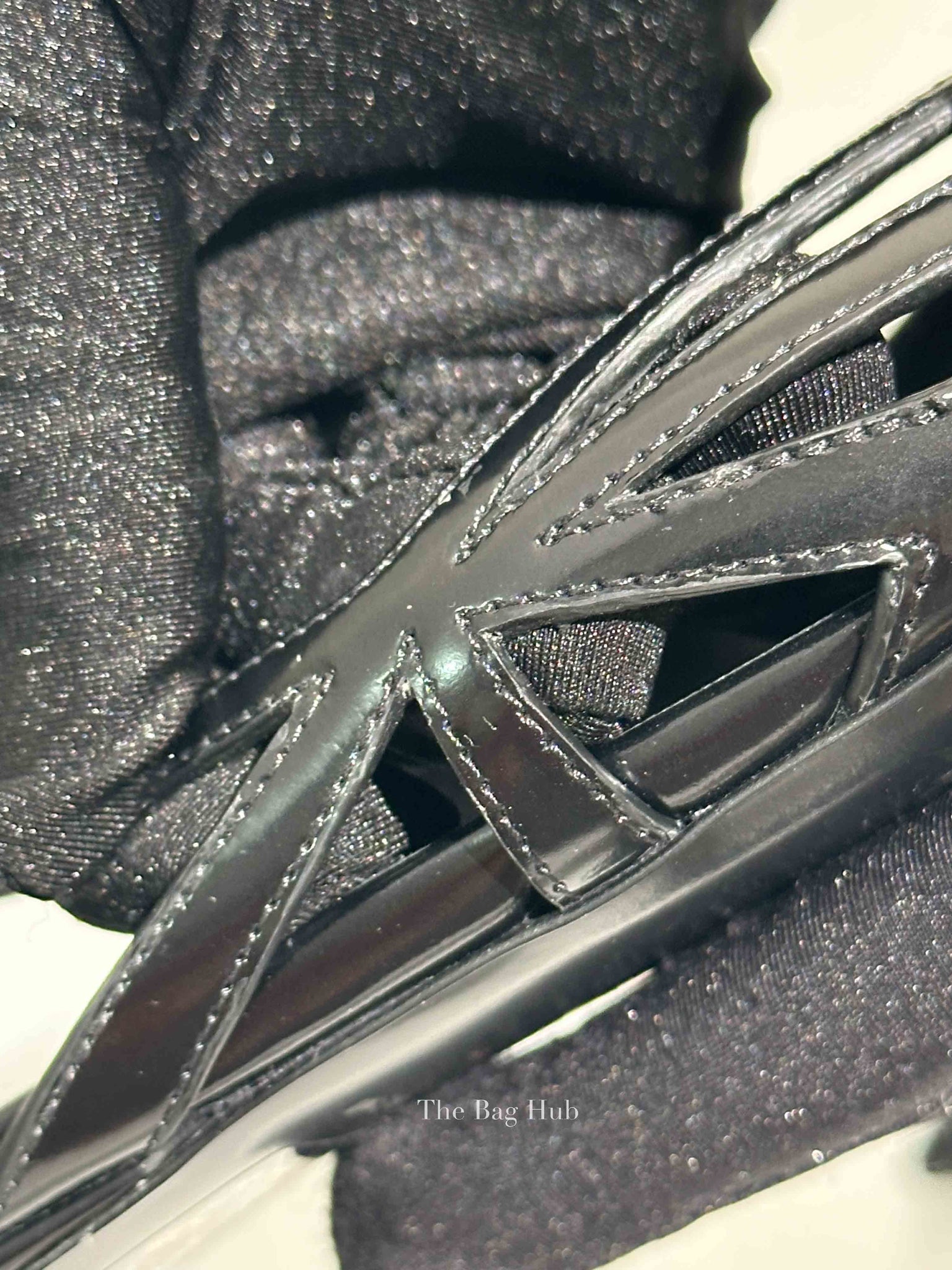 Prada Black Brushed Leather Cut-Out Ballerina Flats Size 36