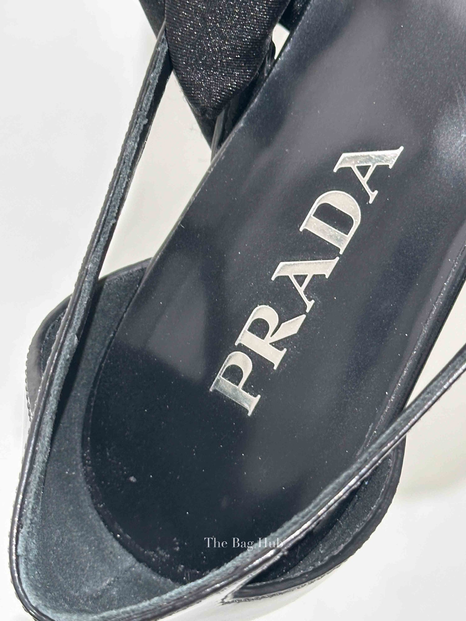 Prada Black Brushed Leather Cut-Out Ballerina Flats Size 36