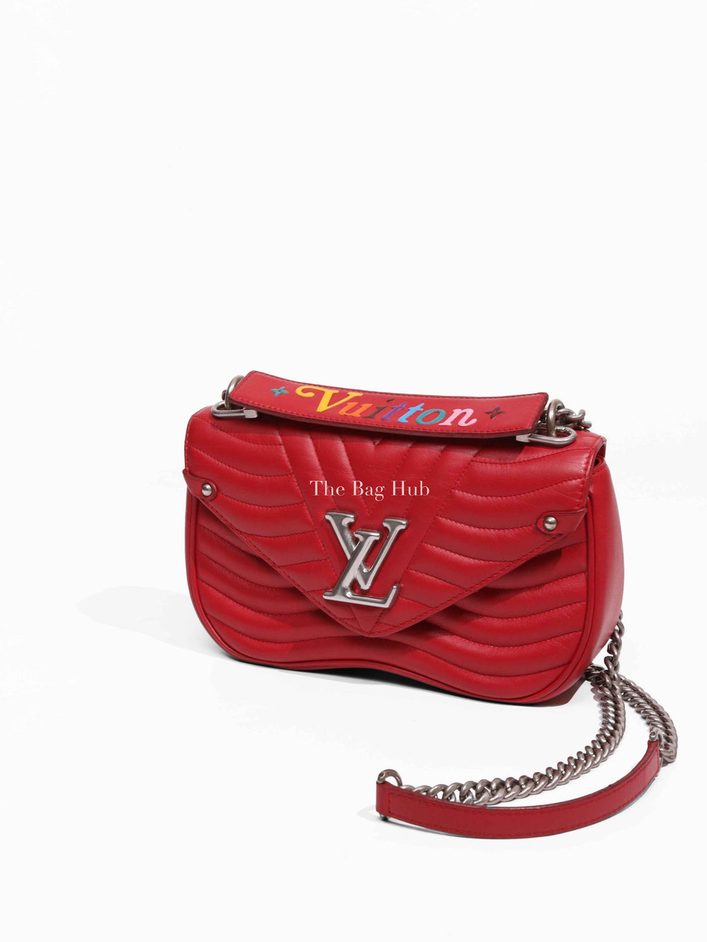 Louis Vuitton Red Quilted Leather New Wave Chain MM Bag