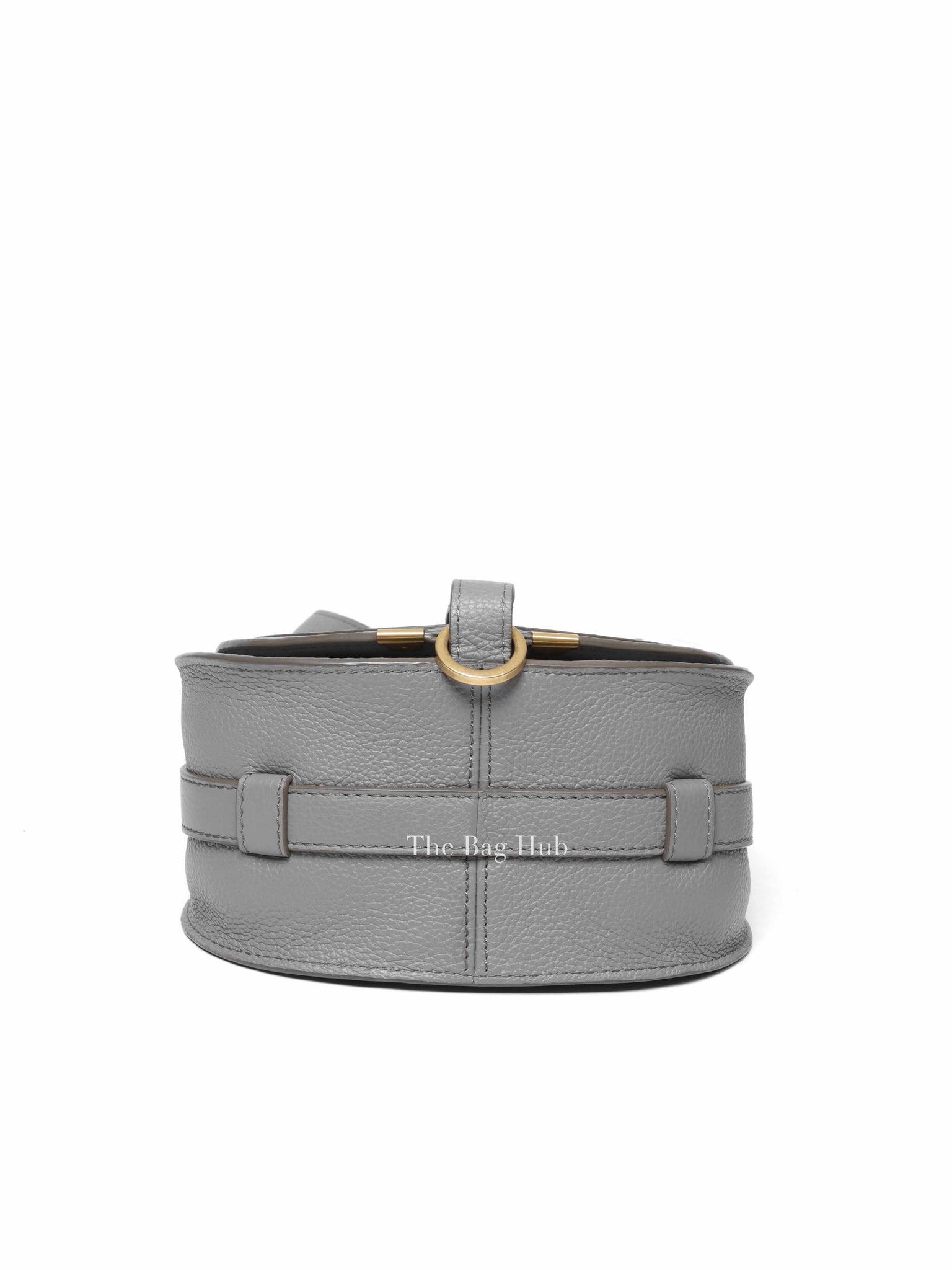 Chloe Cashmere Grey Grained Leather Small Marcie Saddle Bag