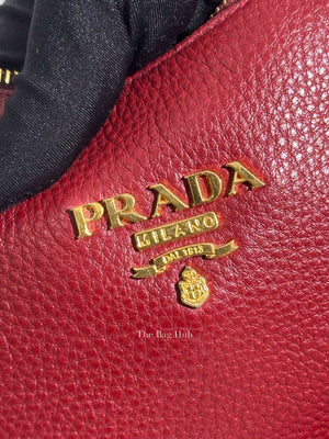 Prada Red Vitello Daino Leather Crossbody Bag