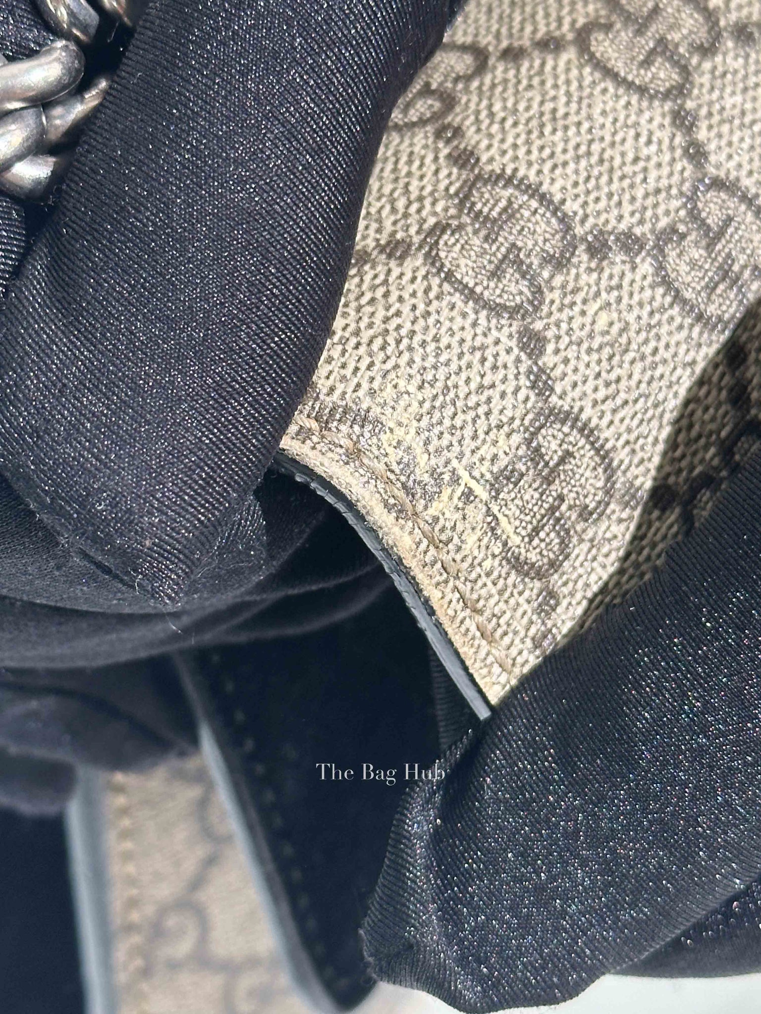 Gucci Black/Beige Canvas and Suede GG Supreme Dionysus Small Shoulder Bag