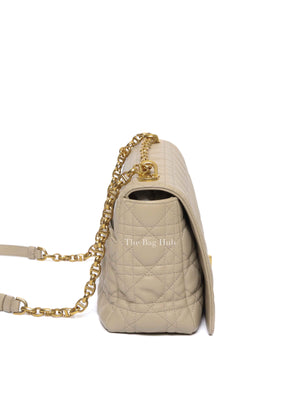 Dior Beige Cannage Calfskin Large Caro Shoulder Bag