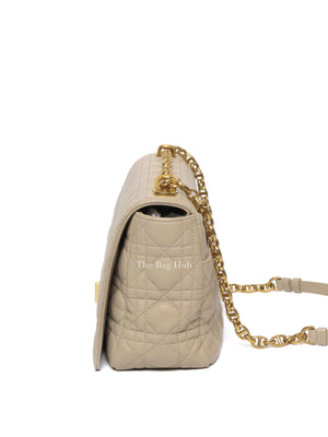 Dior Beige Cannage Calfskin Large Caro Shoulder Bag