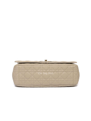 Dior Beige Cannage Calfskin Large Caro Shoulder Bag
