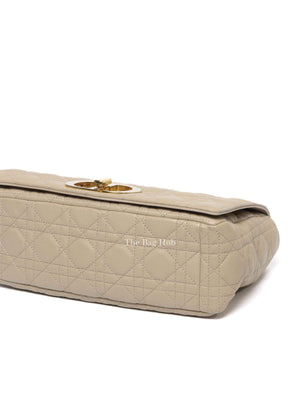 Dior Beige Cannage Calfskin Large Caro Shoulder Bag