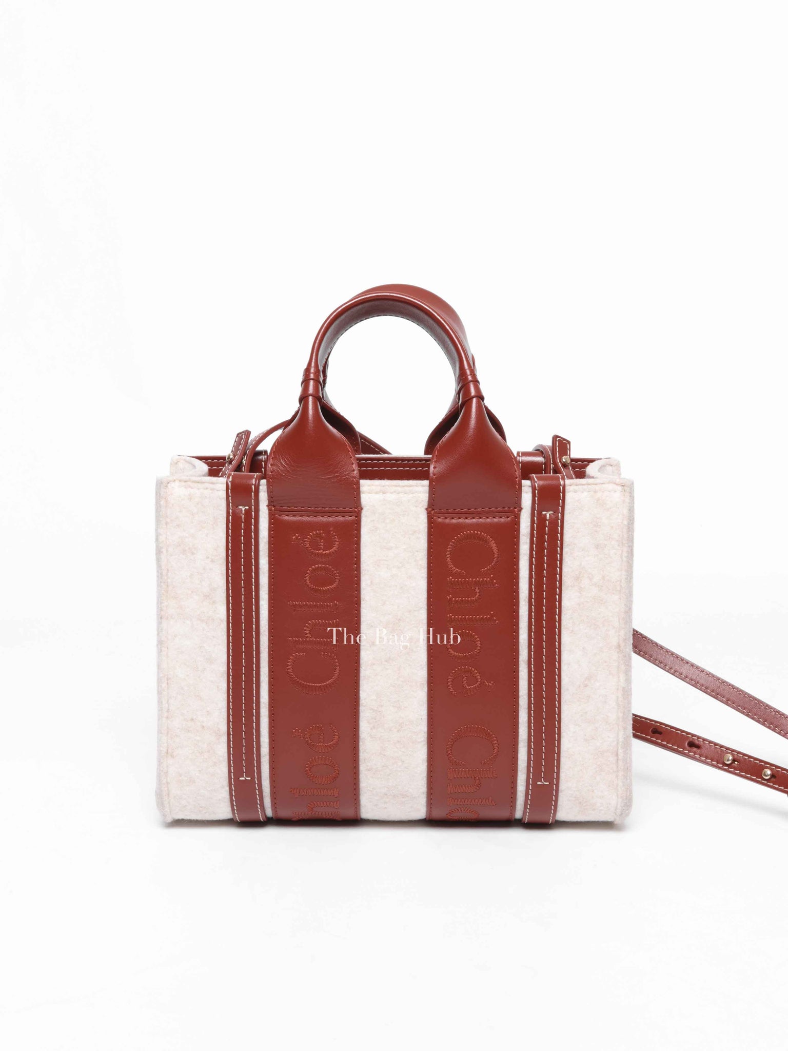 Chloe Beige Woody Leather Recycled Felt Two-Way Small Bag