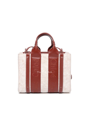Chloe Beige Woody Leather Recycled Felt Two-Way Small Bag
