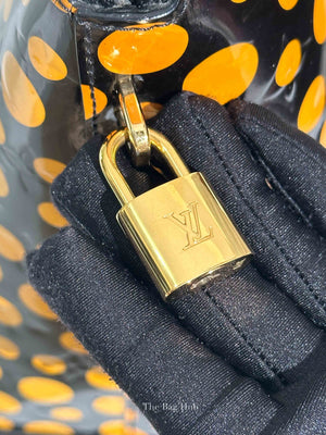 Louis Vuitton Black Monogram Vernis Yayoi Kusama Dots Lockit MM Bag