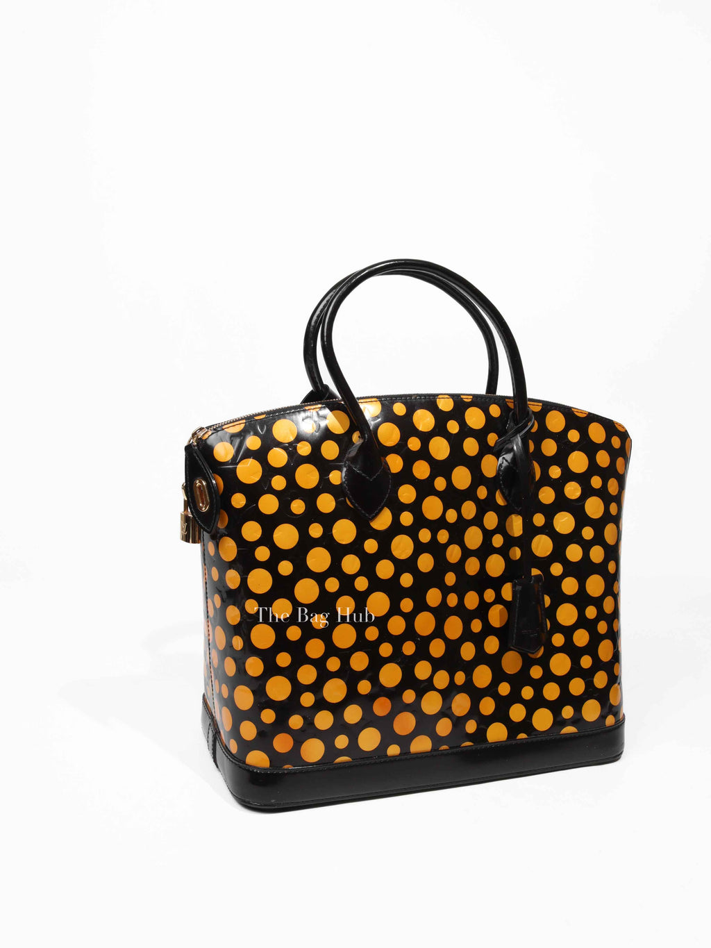 Louis Vuitton Black Monogram Vernis Yayoi Kusama Dots Lockit MM Bag