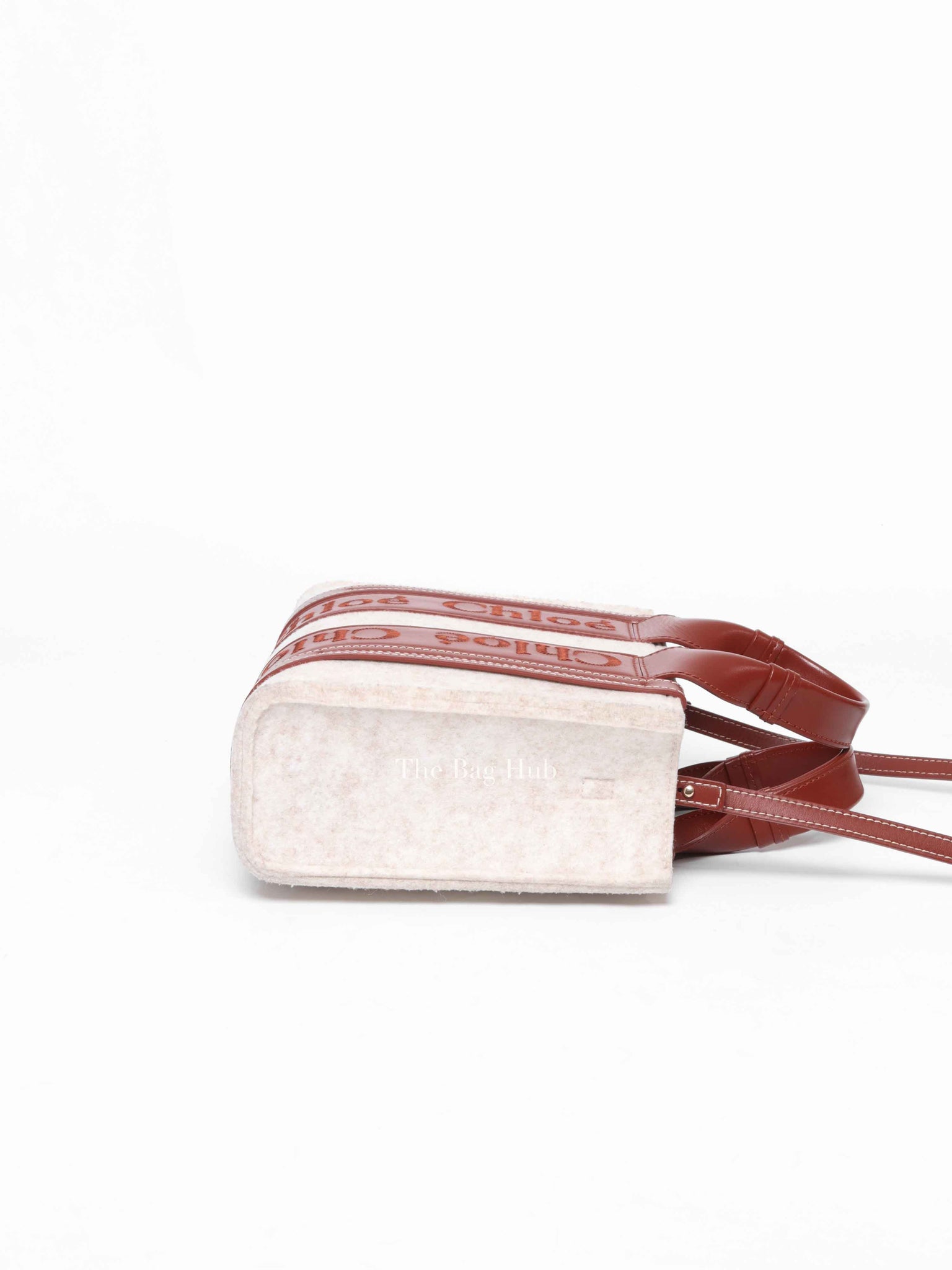 Chloe Beige Woody Leather Recycled Felt Two-Way Small Bag