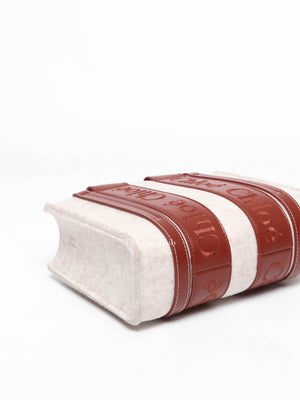 Chloe Beige Woody Leather Recycled Felt Two-Way Small Bag