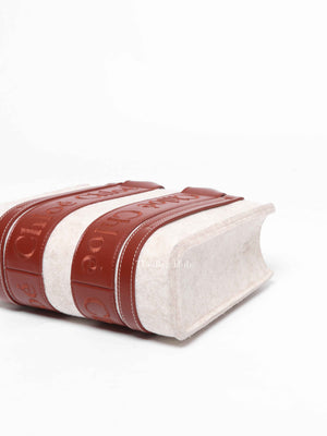 Chloe Beige Woody Leather Recycled Felt Two-Way Small Bag