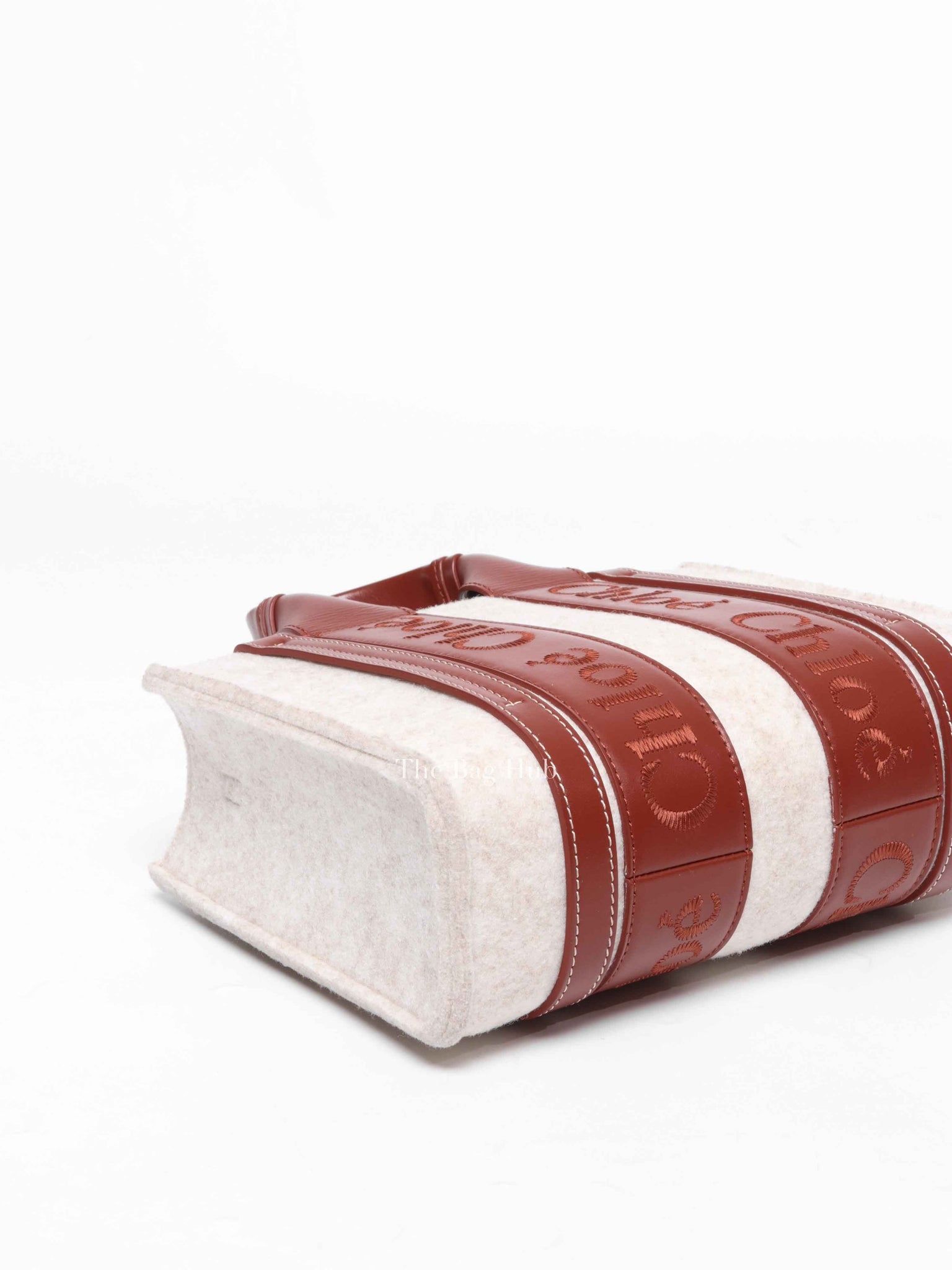 Chloe Beige Woody Leather Recycled Felt Two-Way Small Bag