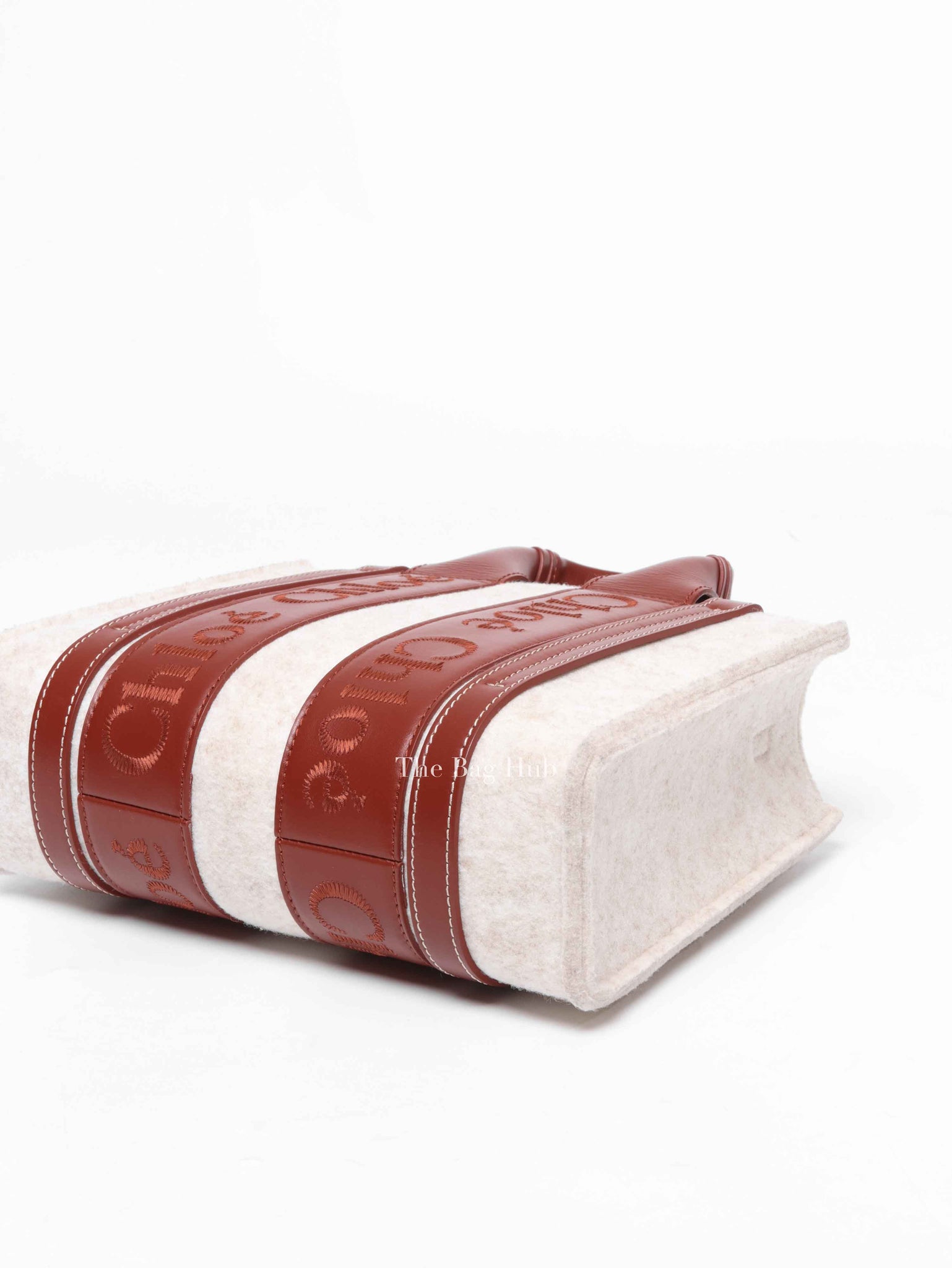 Chloe Beige Woody Leather Recycled Felt Two-Way Small Bag