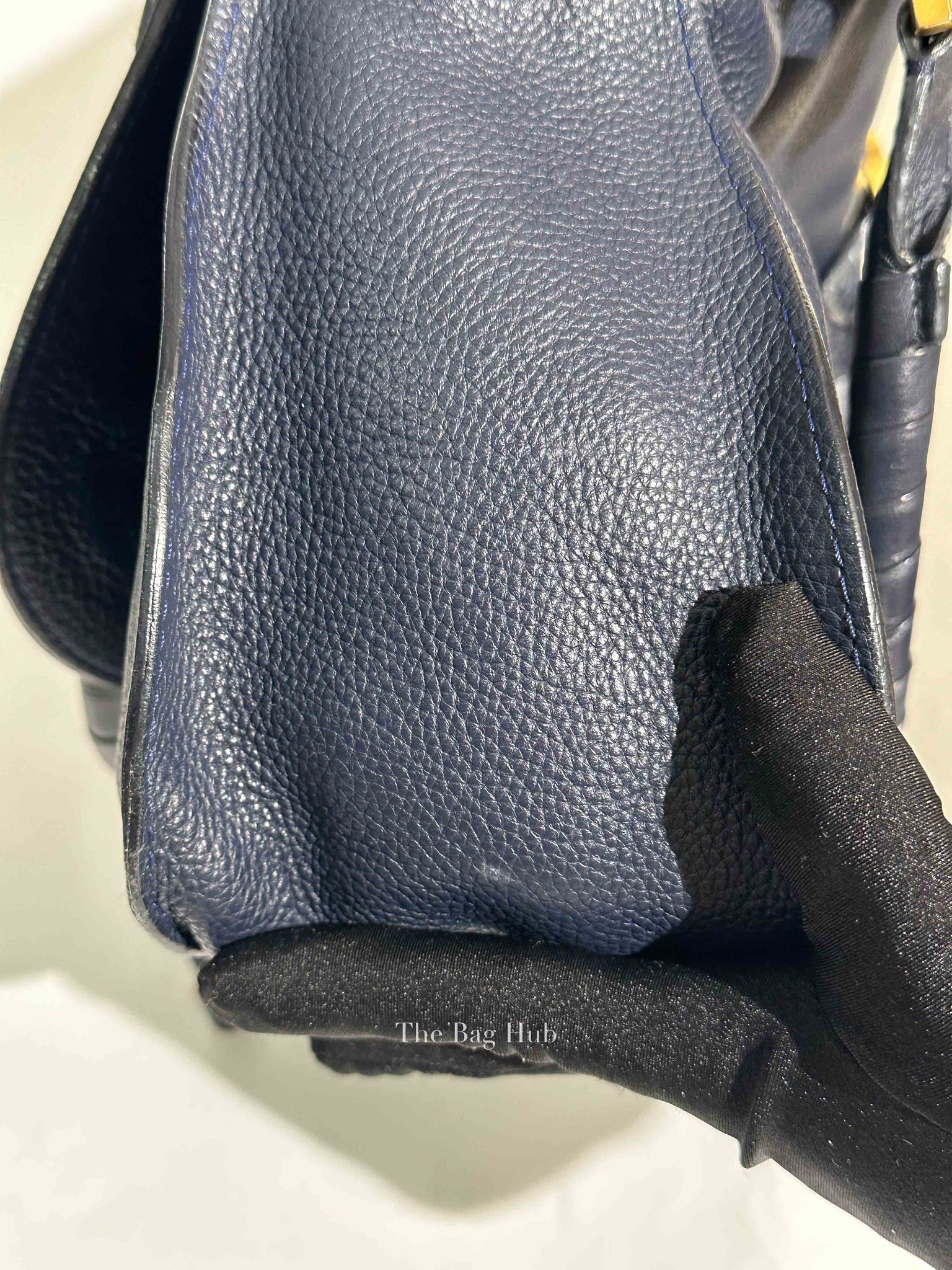 Chloe Navy Grained Leather Medium Marcie Bag