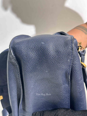 Chloe Navy Grained Leather Medium Marcie Bag