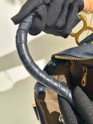 Chloe Navy Grained Leather Medium Marcie Bag