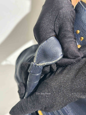 Chloe Navy Grained Leather Medium Marcie Bag