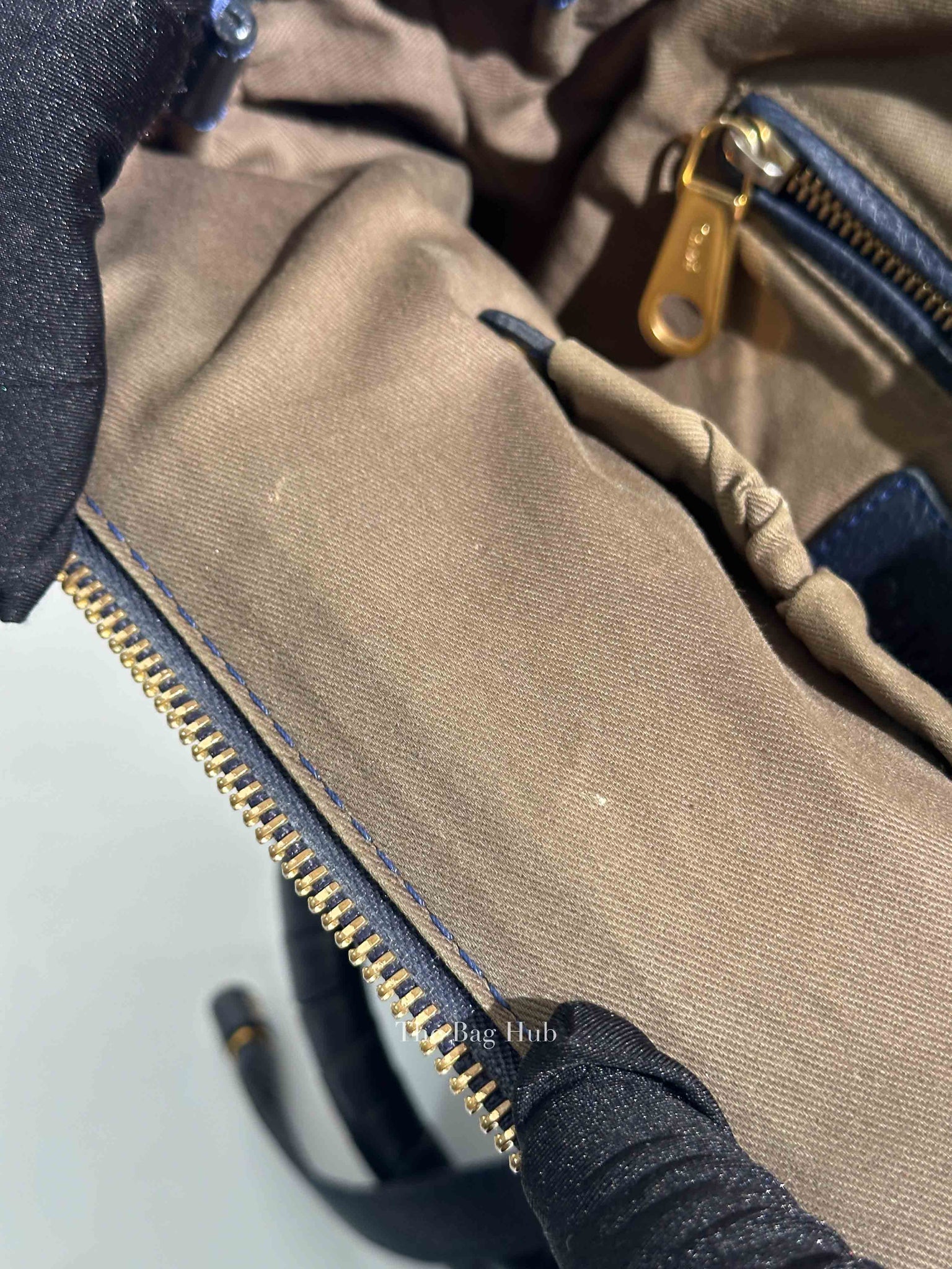 Chloe Navy Grained Leather Medium Marcie Bag