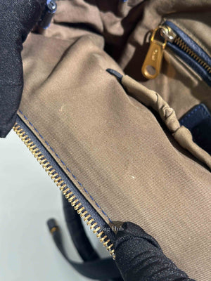 Chloe Navy Grained Leather Medium Marcie Bag