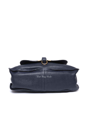 Chloe Navy Grained Leather Medium Marcie Bag