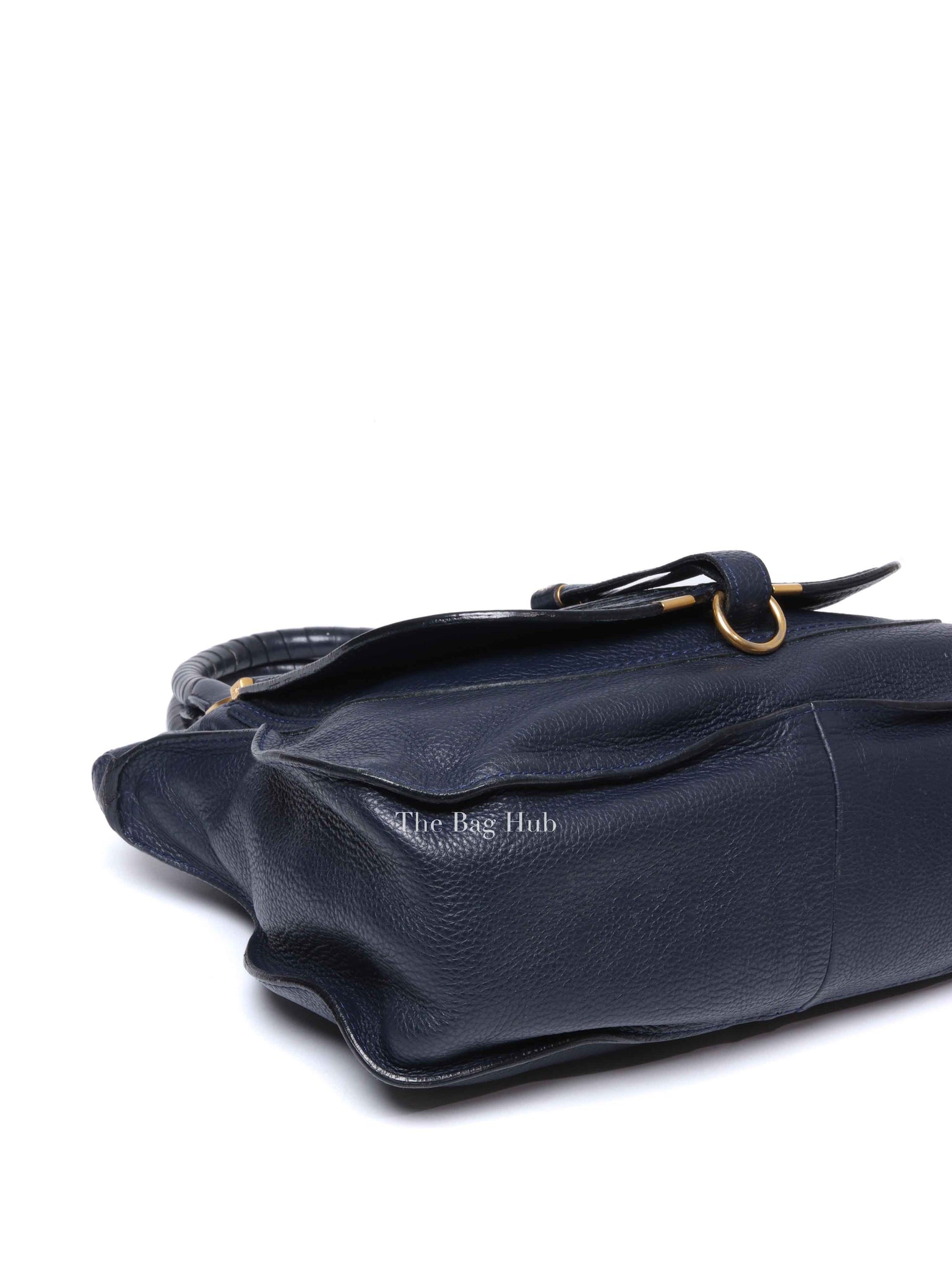 Chloe Navy Grained Leather Medium Marcie Bag