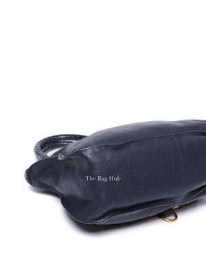 Chloe Navy Grained Leather Medium Marcie Bag