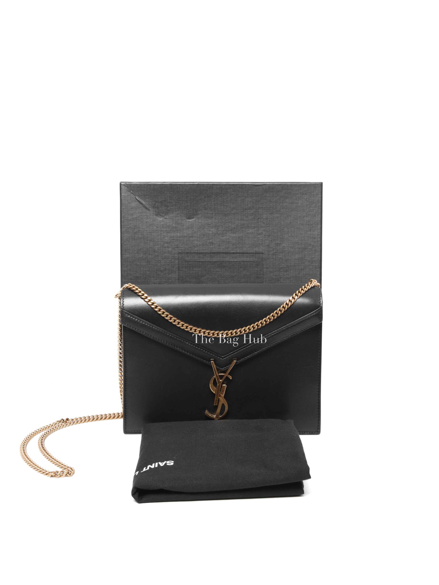 Saint Laurent Black Smooth Calfskin Monogram Cassandra Medium Bag