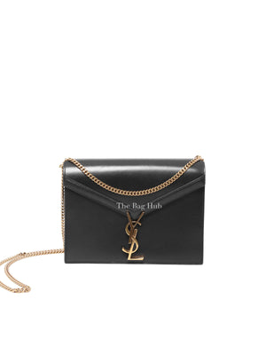 Saint Laurent Black Smooth Calfskin Monogram Cassandra Medium Bag