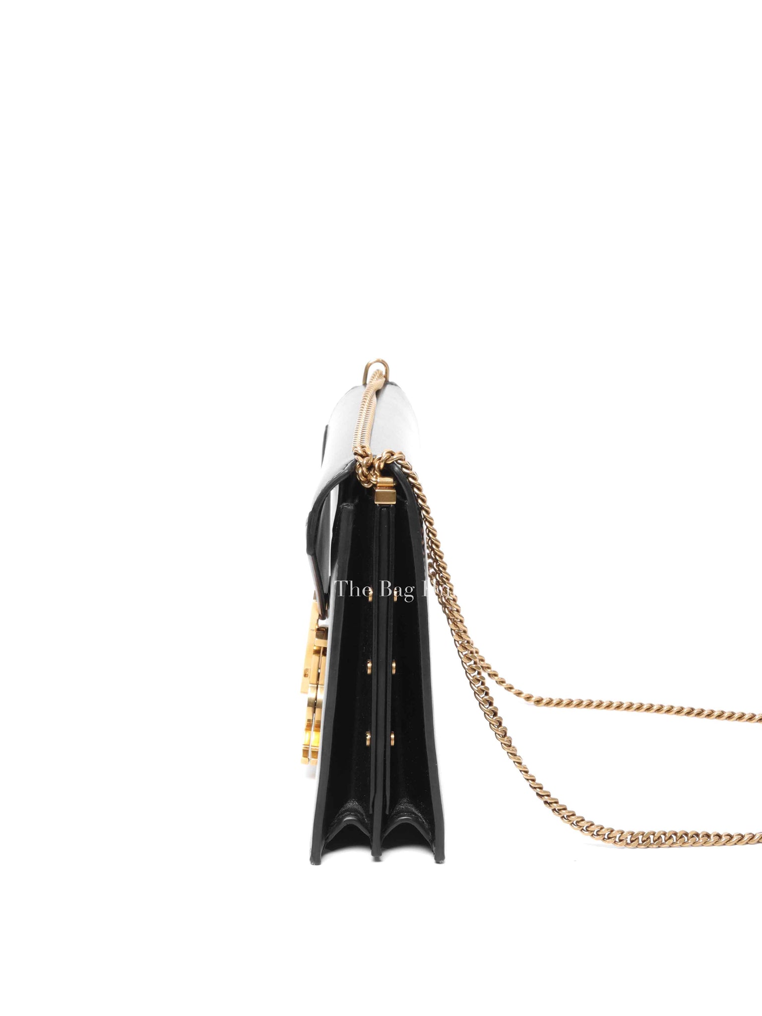 Saint Laurent Black Smooth Calfskin Monogram Cassandra Medium Bag
