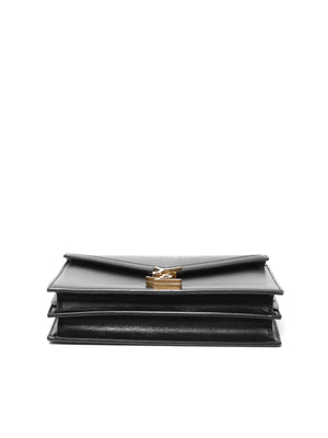 Saint Laurent Black Smooth Calfskin Monogram Cassandra Medium Bag